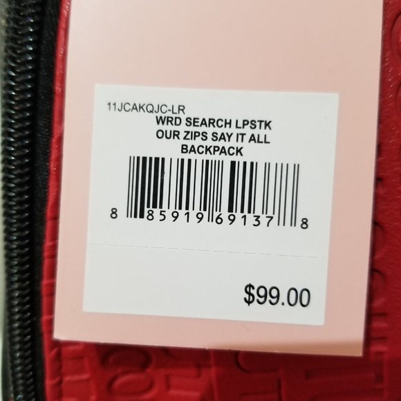 Juicy Couture Backpack Red Black Brand New with Tags - Picture 9 of 9